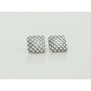 Sterling Silver Square Earrings Stud Post Earrings